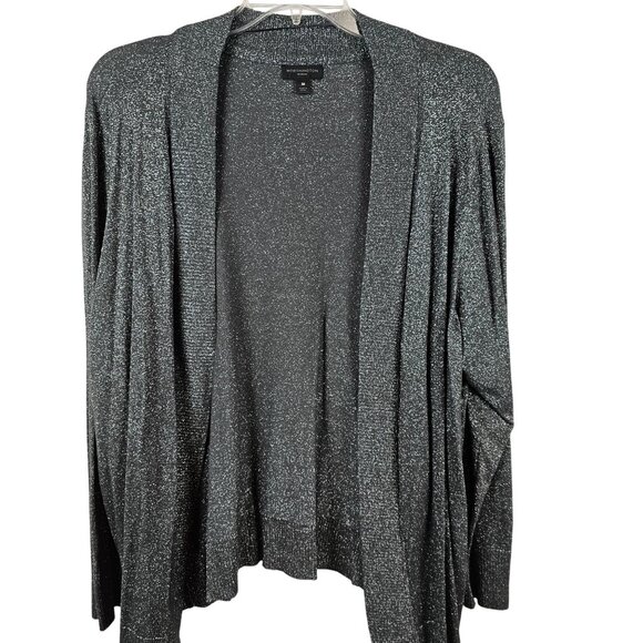 Womens Business Casual Officewear Comfy Cardigan Metallic Gray Worthington LG - Picture 1 of 10